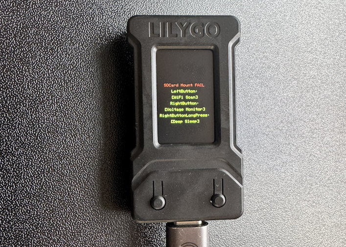 LilyGO plugged into laptop