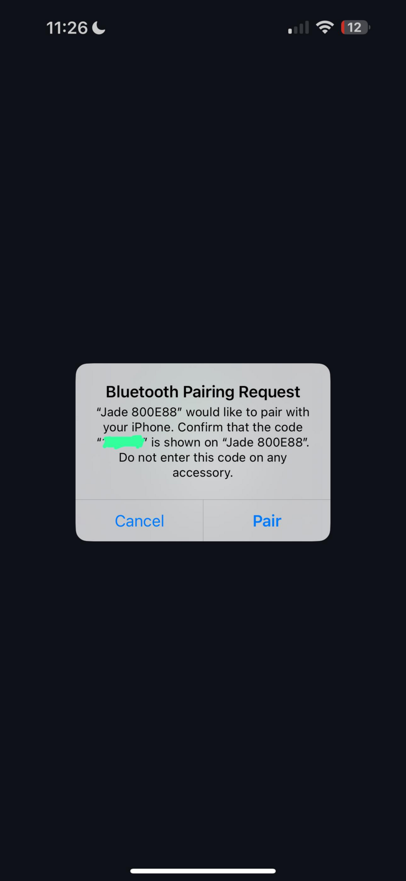 Green Bluetooth Pairing