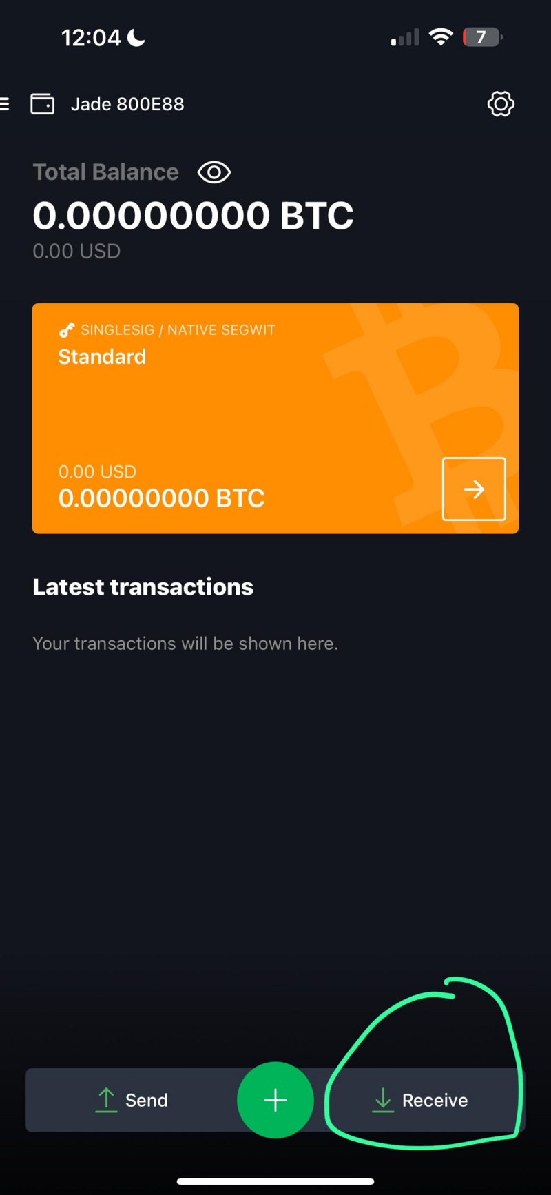 Green Receive Bitcoin