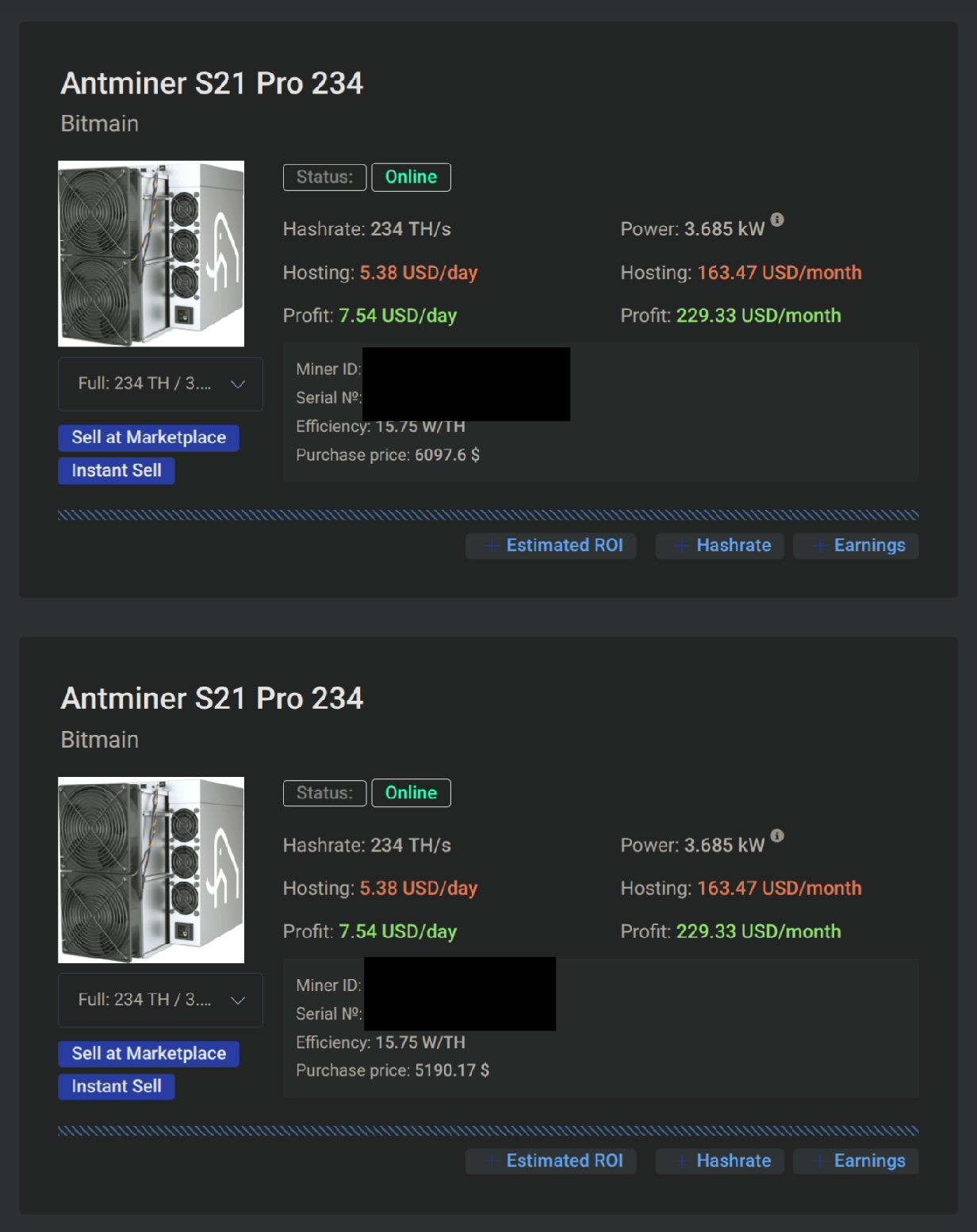 My S21 Pro Bitcoin miners